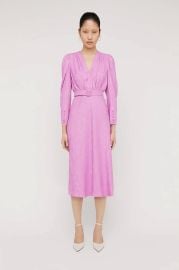 FRENCH JACQUARD DRESS-ORCHID Scanlan Theodore US at Scanlan Theodore